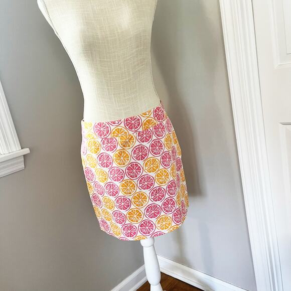 Vineyard Vines Citrus Lemon Slice Mini Short Skirt Pink & Orange - Picture 2 of 4